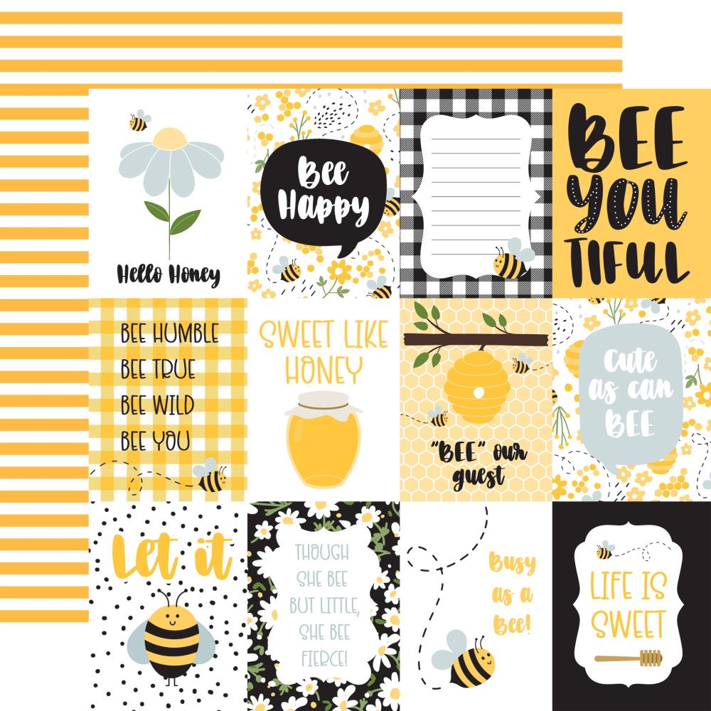 Echo Park Bee Happy - 3x4 Journaling Cards