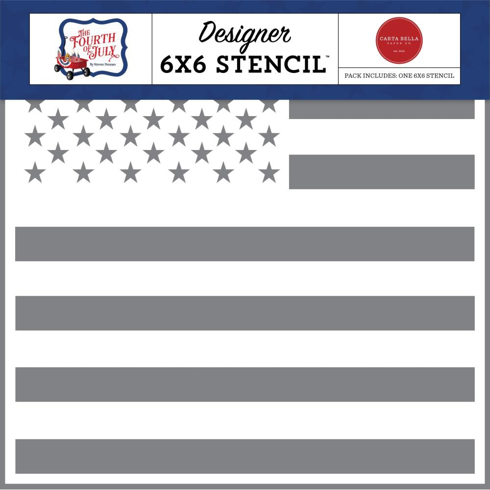 Carta Bella The Fourth Of July - American Flag Stencil