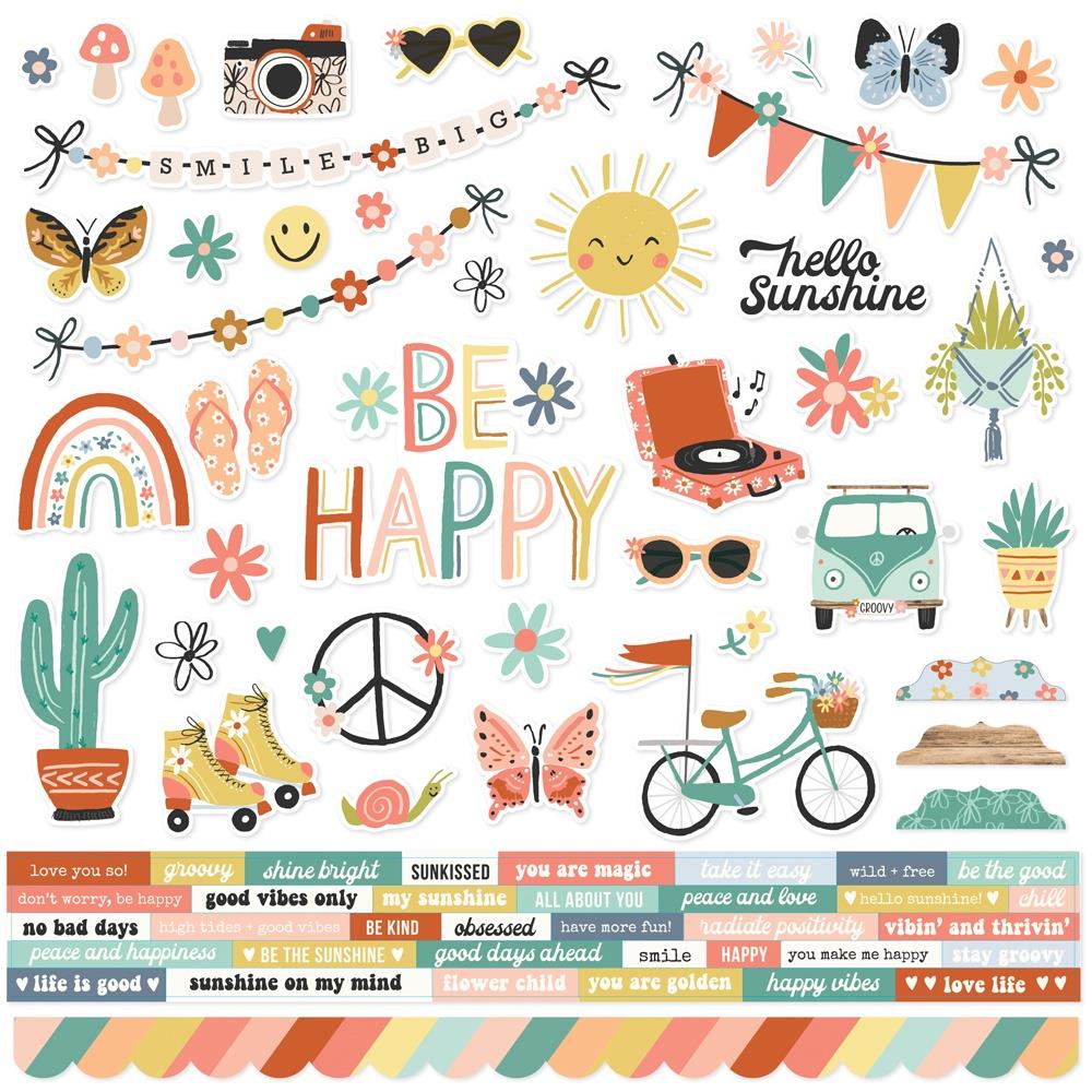 Simple Stories Boho Sunshine - Cardstock Stickers