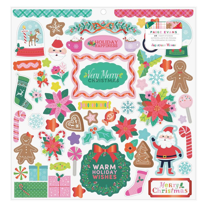 American Crafts Paige Evans Sugarplum Wishes - Foam Stickers