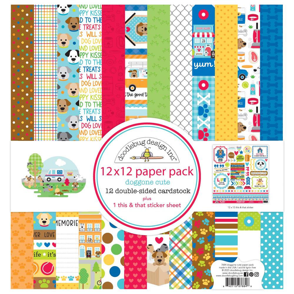 Doodlebug Design Doggone Cute - 12x12 Paper Pack