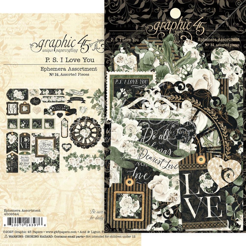 Graphic 45 P.S. I Love You - Die Cut Assortment