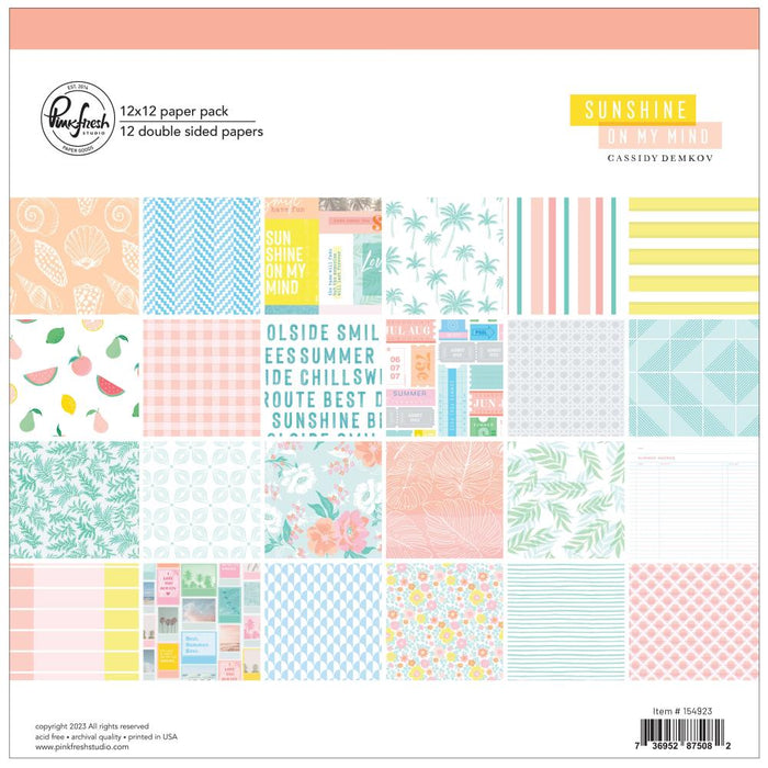 Pinkfresh Studio Sunshine On My Mind - 12x12 Paper Pack