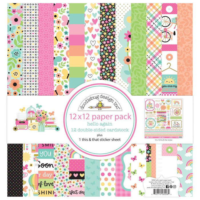 Doodlebug Design Hello Again - 12x12 Paper Pack