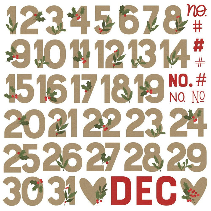 Simple Stories The Holiday Life - Chipboard Numbers