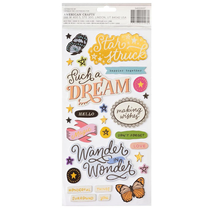 Crate Paper Moonlight Magic - Star Struck Phrase Thickers