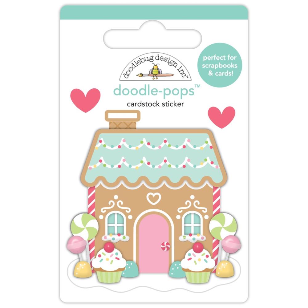 Doodlebug Design Gingerbread Kisses - Candy Cottage Doodle-Pops 3D Sticker