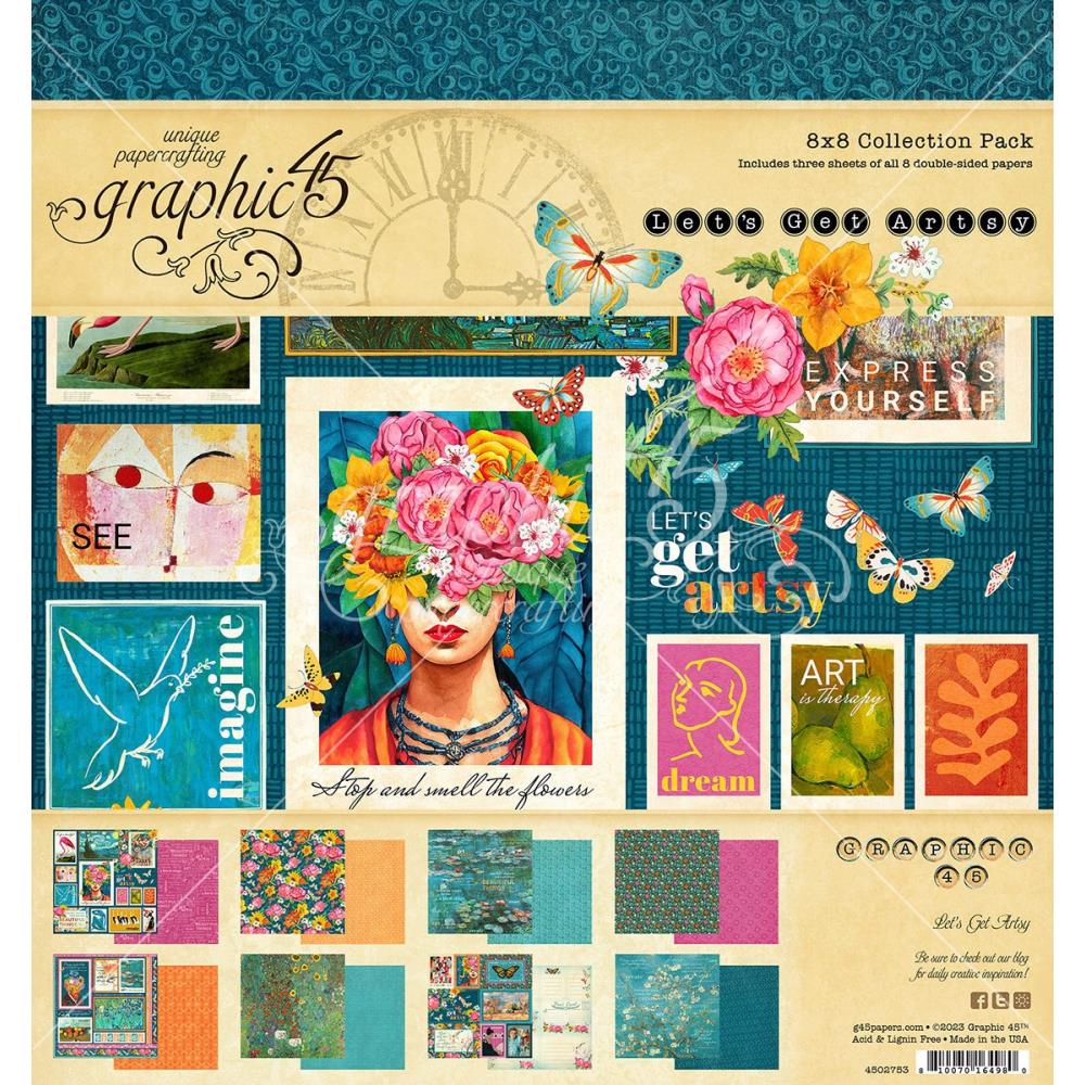 Graphic 45 Let's Get Artsy - 8x8 Pack