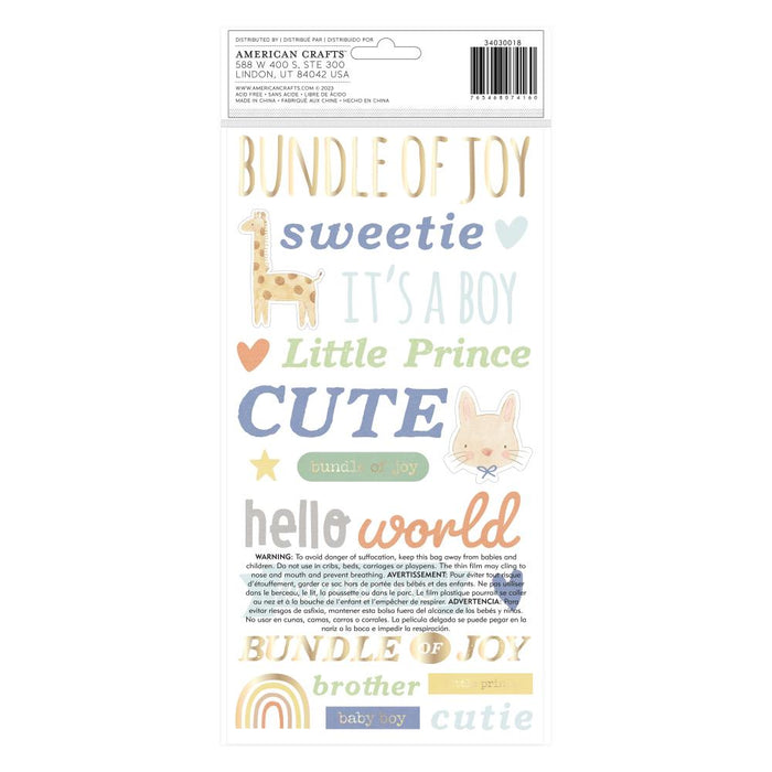 American Crafts Hello Little Boy - Phrase Thickers