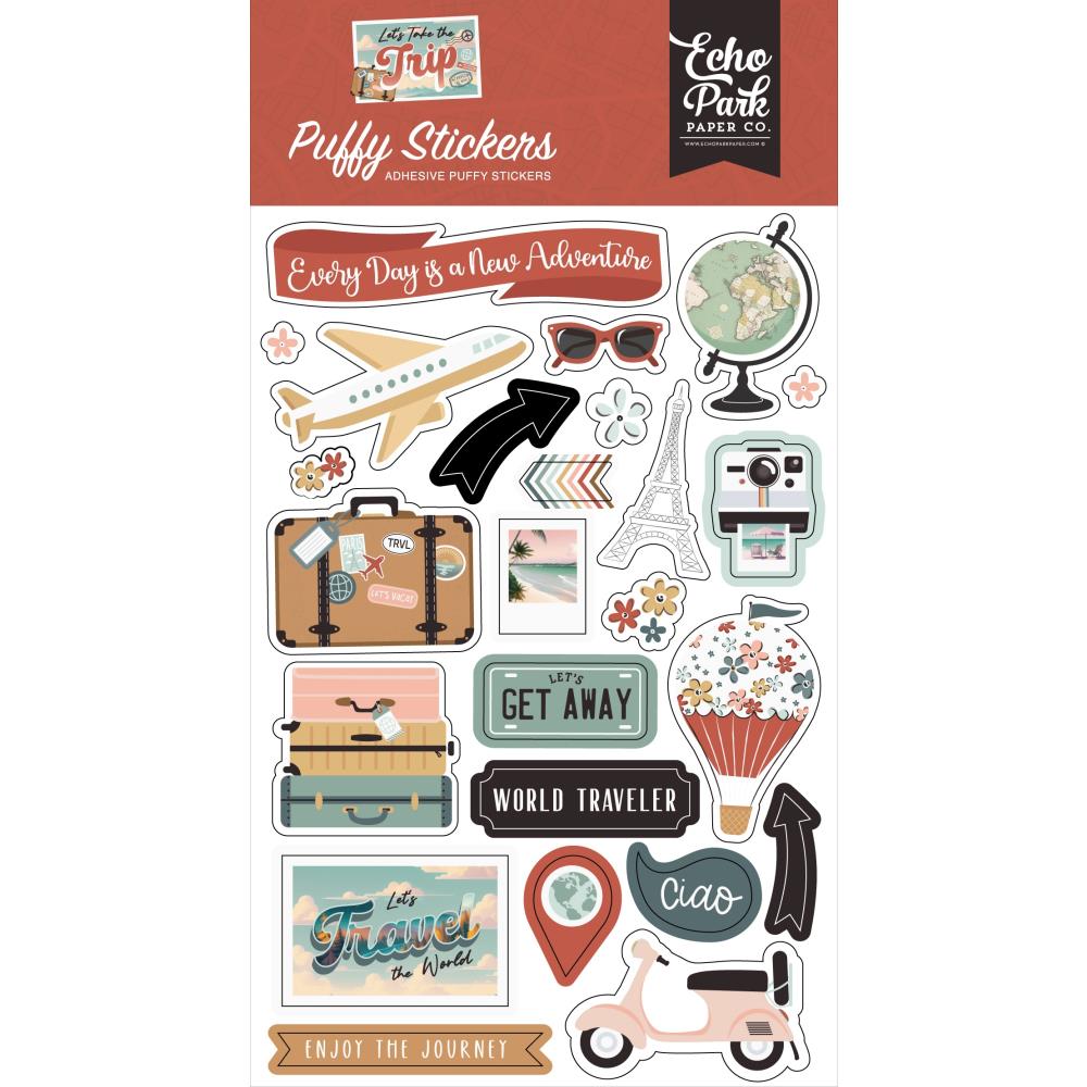 Echo Park Let's Take The Trip - Puffy Stickers