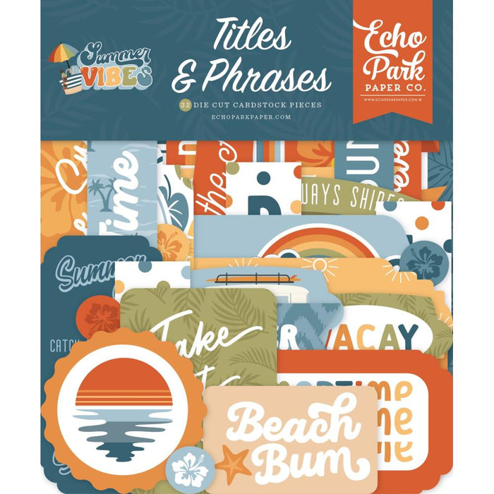 Echo Park Summer Vibes - Ephemera Titles & Phrases