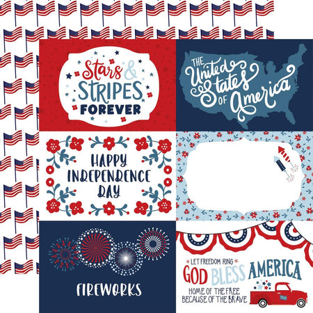 Echo Park Stars & Stripes Forever - 6x4 Journaling Cards