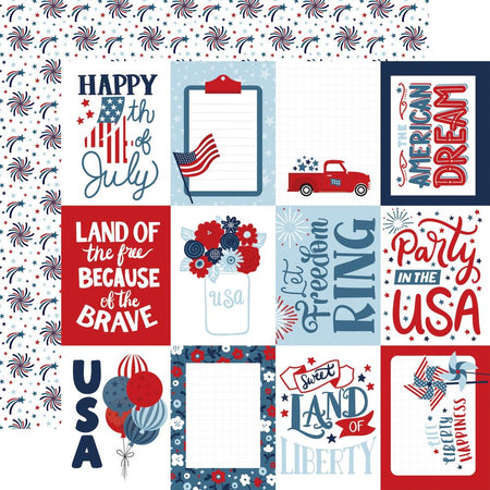 Echo Park Stars & Stripes Forever - 3x4 Journaling Cards