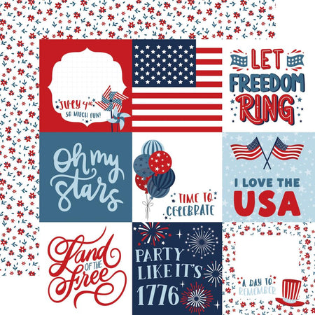 Echo Park Stars & Stripes Forever - 4x4 Journaling Cards