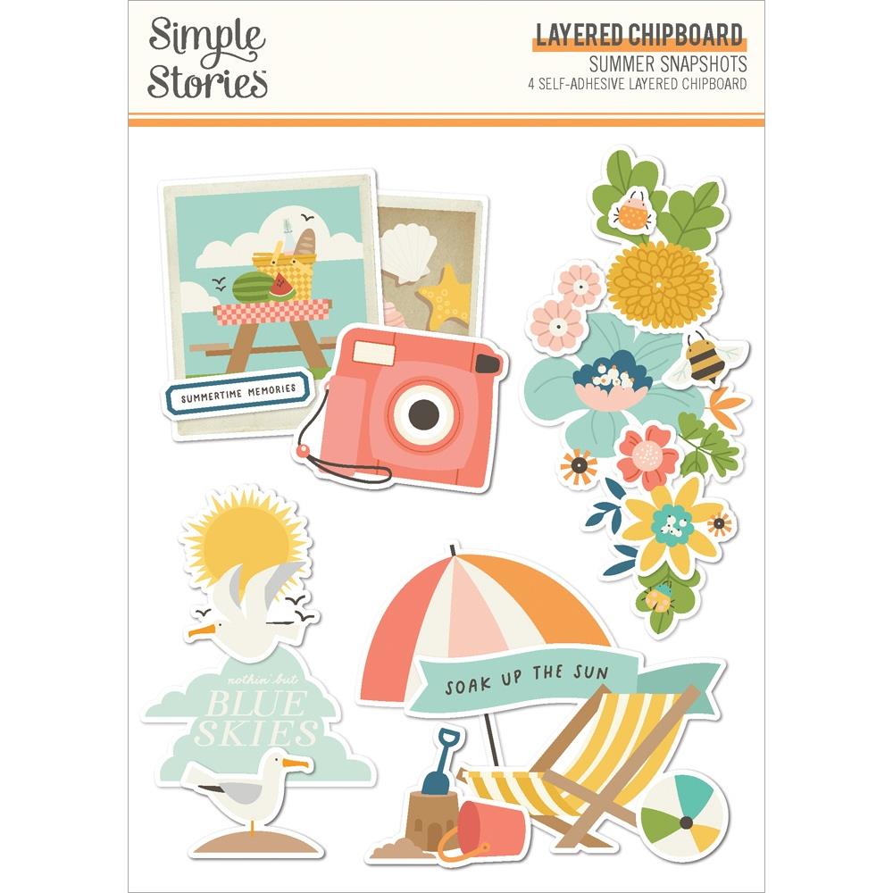 Simple Stories Summer Snapshots - Layered Chipboard