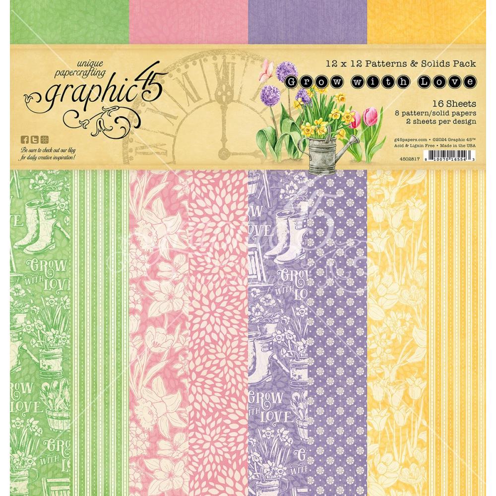Graphic 45 Grow With Love - 12x12 Patterns & Solids