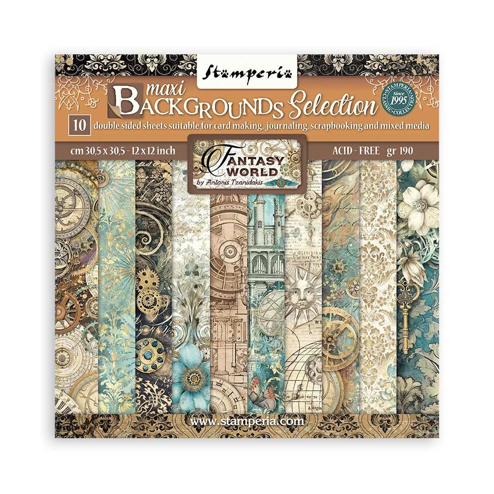 Stamperia Sir Vagabond In Fantasy World - 12x12 Maxi Backgrounds Paper Pack