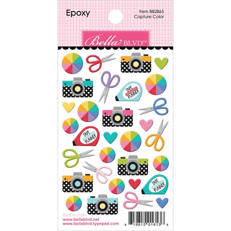 Bella Blvd Let's Scrapbook! - Epoxy Stickers Capture Color