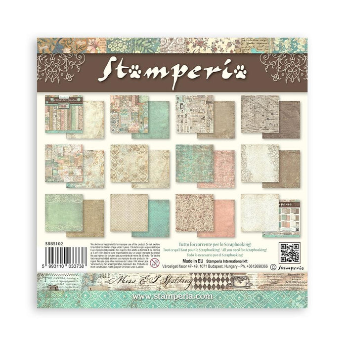 Stamperia Brocante Antiques - 8x8 Backgrounds Paper Pack