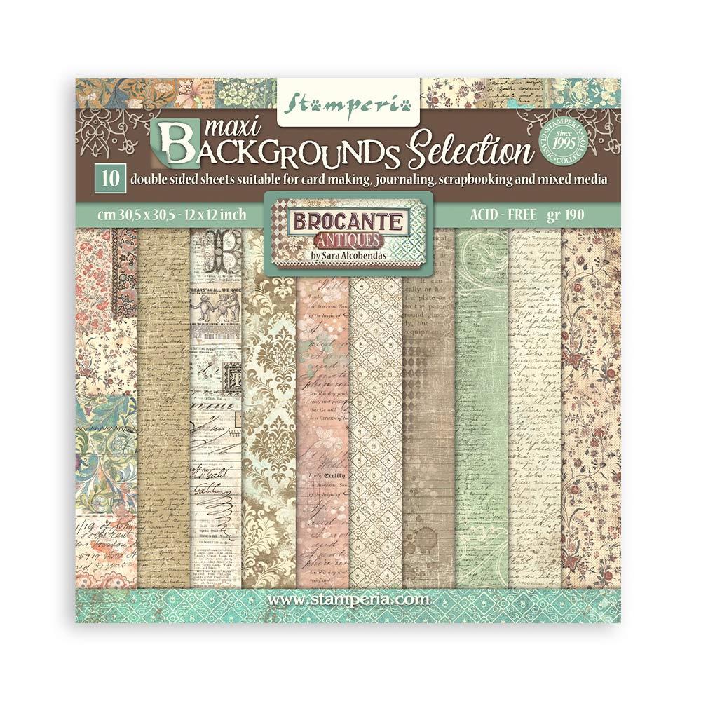 Stamperia Brocante Antiques - 12x12 Maxi Backgrounds Paper Pack