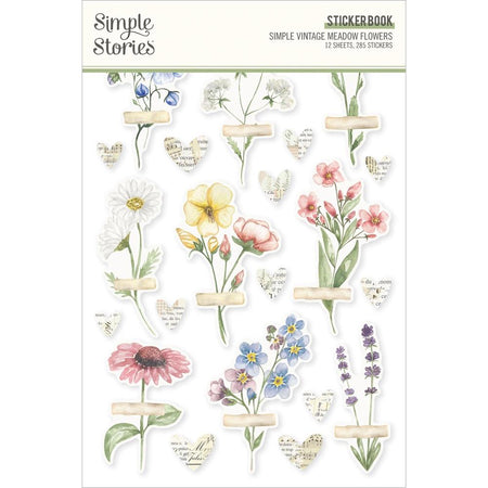 Simple Stories Simple Vintage Meadow Flowers - Sticker Book