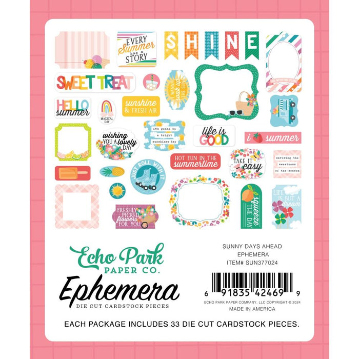 Echo Park Sunny Days Ahead - Ephemera Icons