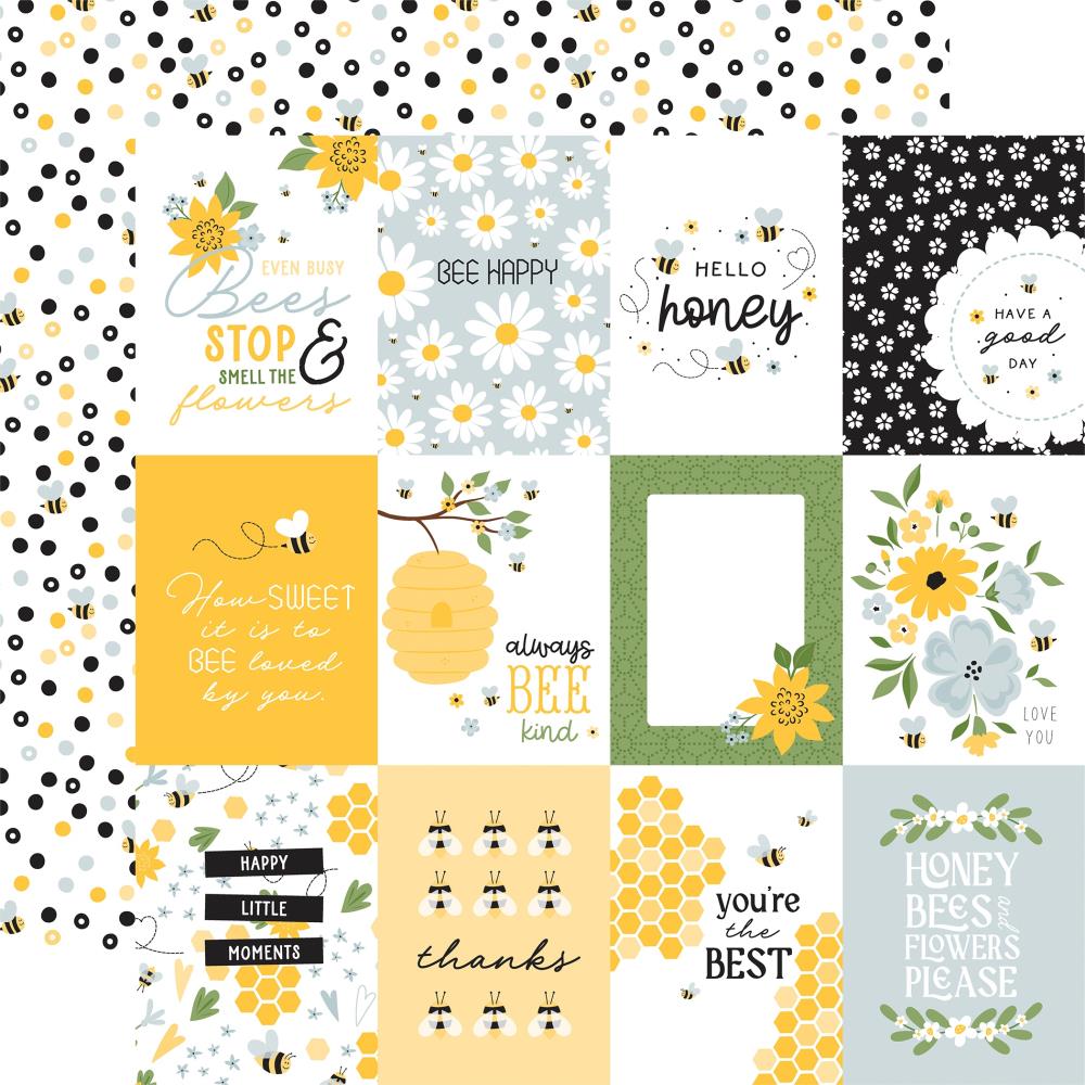 Echo Park Happy As Can Bee - 3x4 Journaling Cards