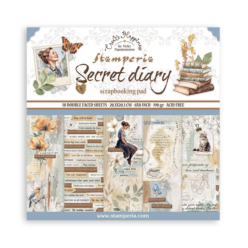 Stamperia Secret Diary - 8x8 Paper Pack