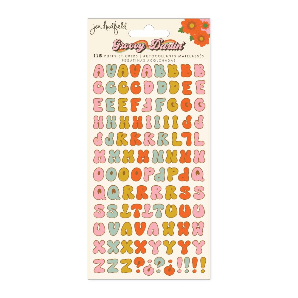 American Crafts Jen Hadfield Groovy Darlin' - Alphabet Puffy Stickers