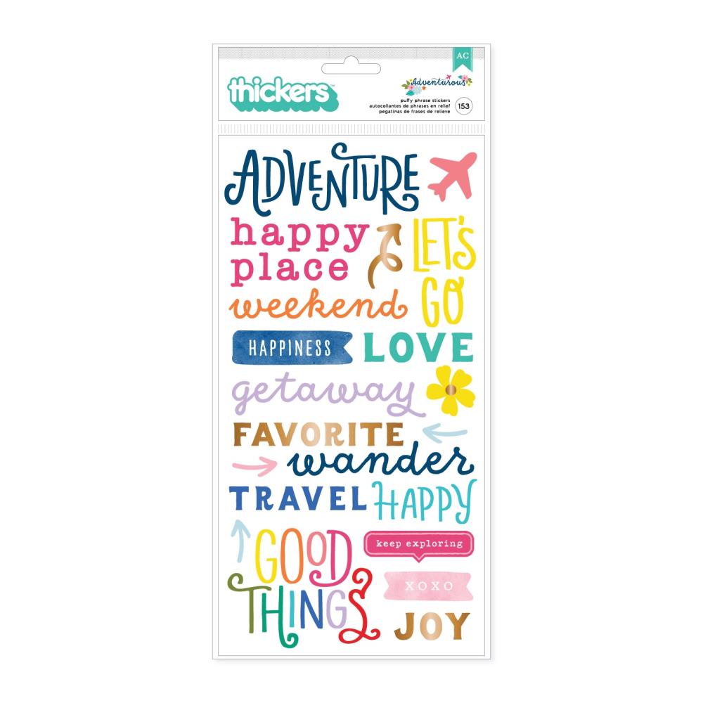 American Crafts Paige Evans Adventurous - Phrase Thickers