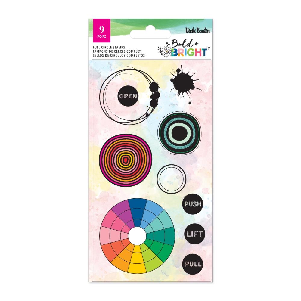 American Crafts Vicki Boutin Bold + Bright - Full Circle Clear Stamps