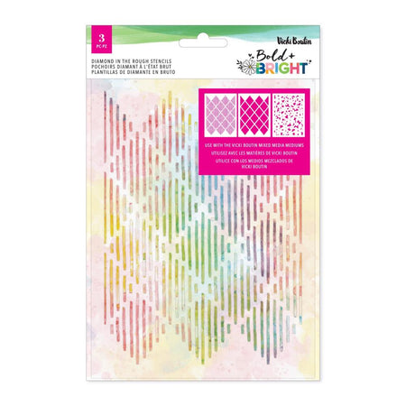 American Crafts Vicki Boutin Bold + Bright - Diamond In The Rough Stencils