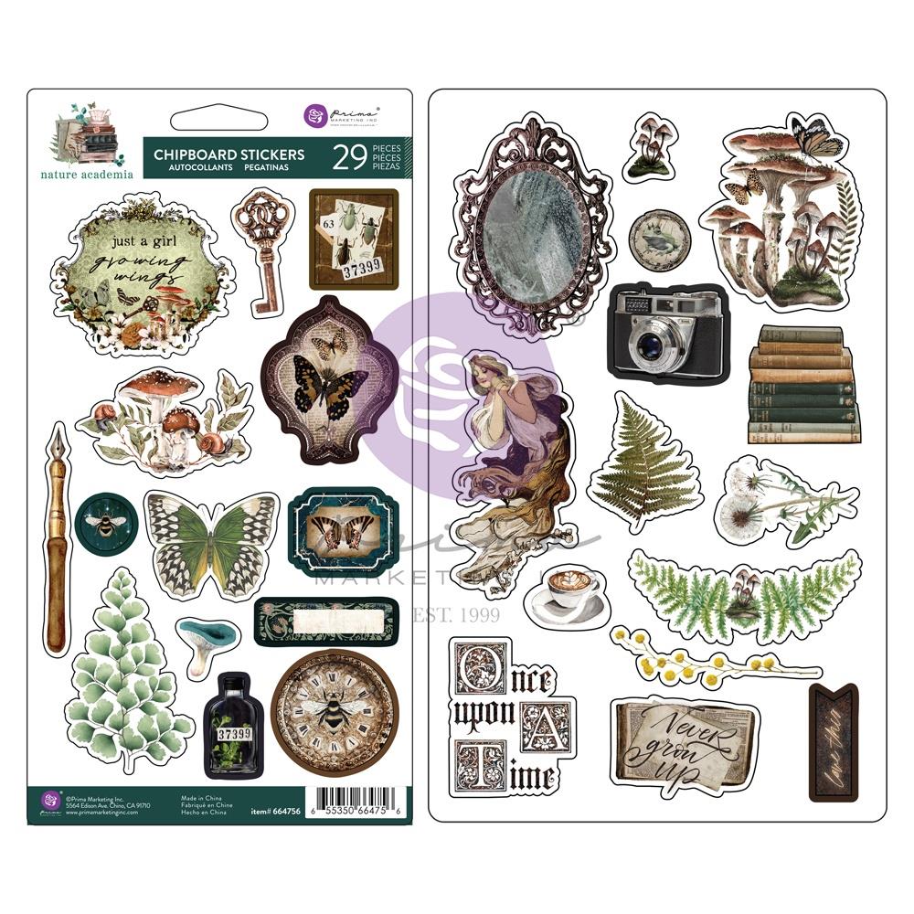 Prima Nature Academia - Chipboard Stickers