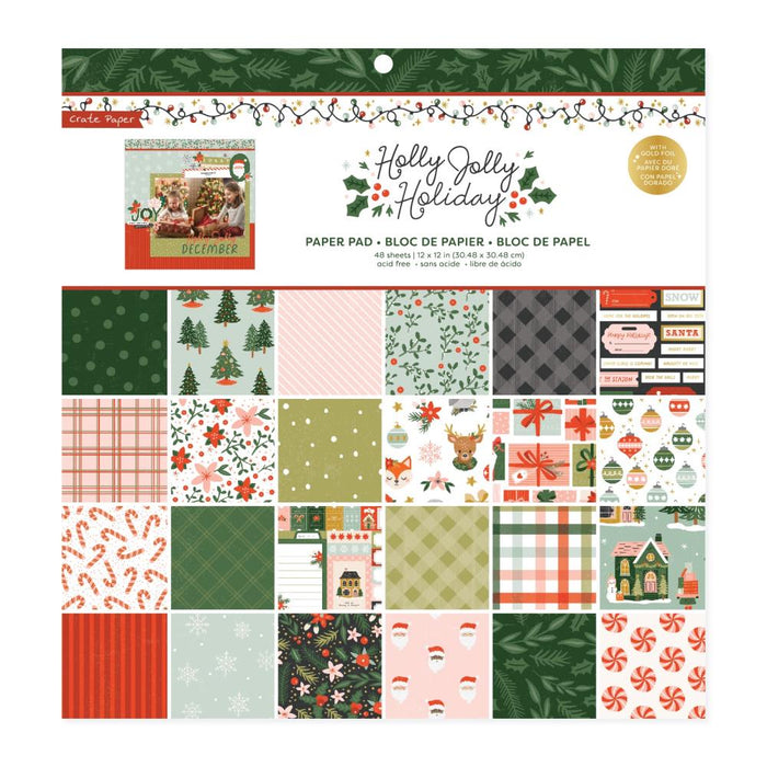 Crate Paper Holly Jolly Holiday - 12x12 Pad