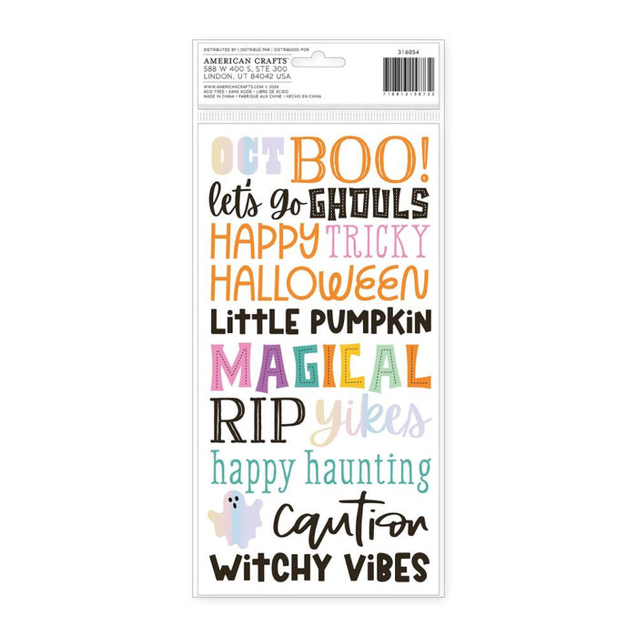 American Crafts Paige Evans Tricks & Treats - Puffy Phrase Thickers