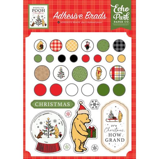 Echo Park Winnie The Pooh Christmas - Adhesive Brads