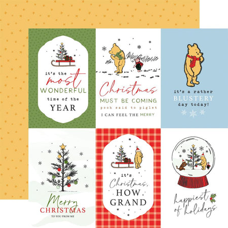 Echo Park Winnie The Pooh Christmas - 4x6 Journaling Cards