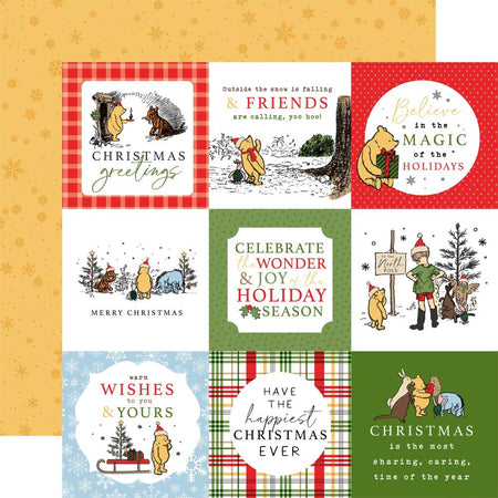 Echo Park Winnie The Pooh Christmas - 4x4 Journaling Cards