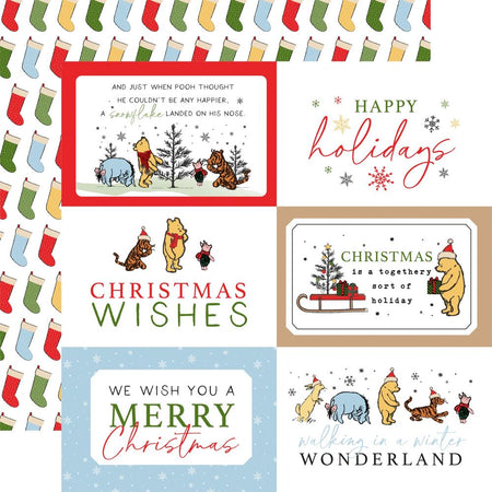 Echo Park Winnie The Pooh Christmas - 6x4 Journaling Cards