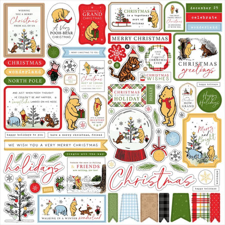 Echo Park Winnie The Pooh Christmas - Element Stickers