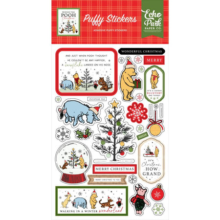 Echo Park Winnie The Pooh Christmas - Puffy Stickers