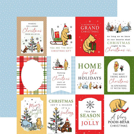 Echo Park Winnie The Pooh Christmas - 3x4 Journaling Cards