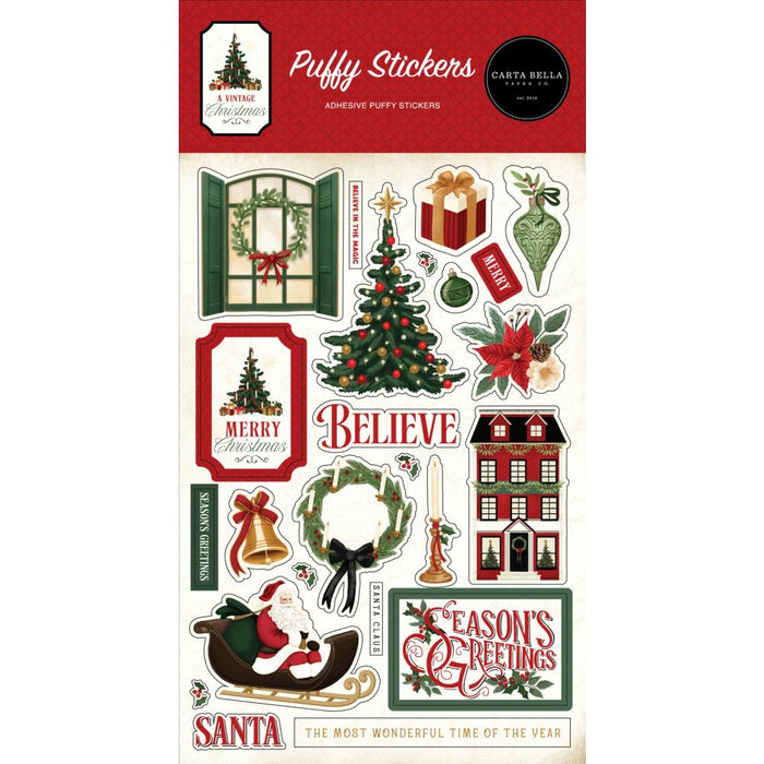 Carta Bella A Vintage Christmas - Puffy Stickers