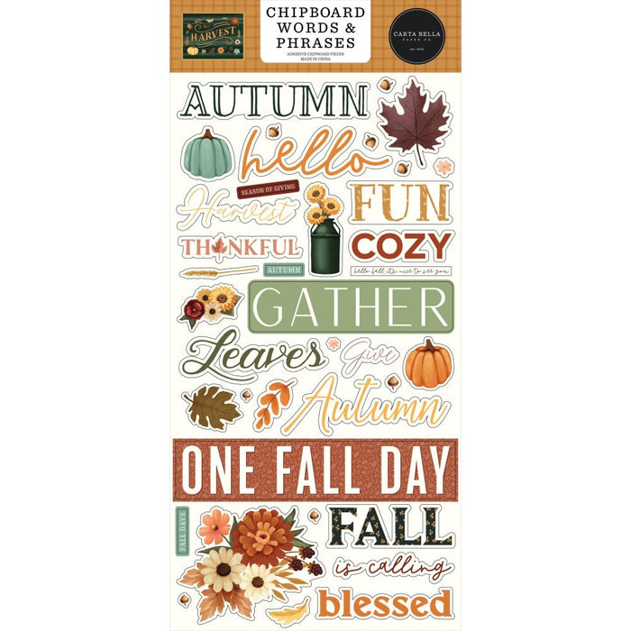 Carta Bella Harvest - Chipboard Words And Phrases