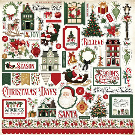 Carta Bella A Vintage Christmas - Element Stickers