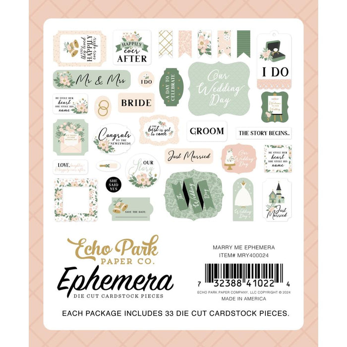 Echo Park Marry Me - Ephemera Icons