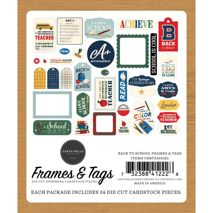 Carta Bella Back To School - Ephemera Frames & Tags