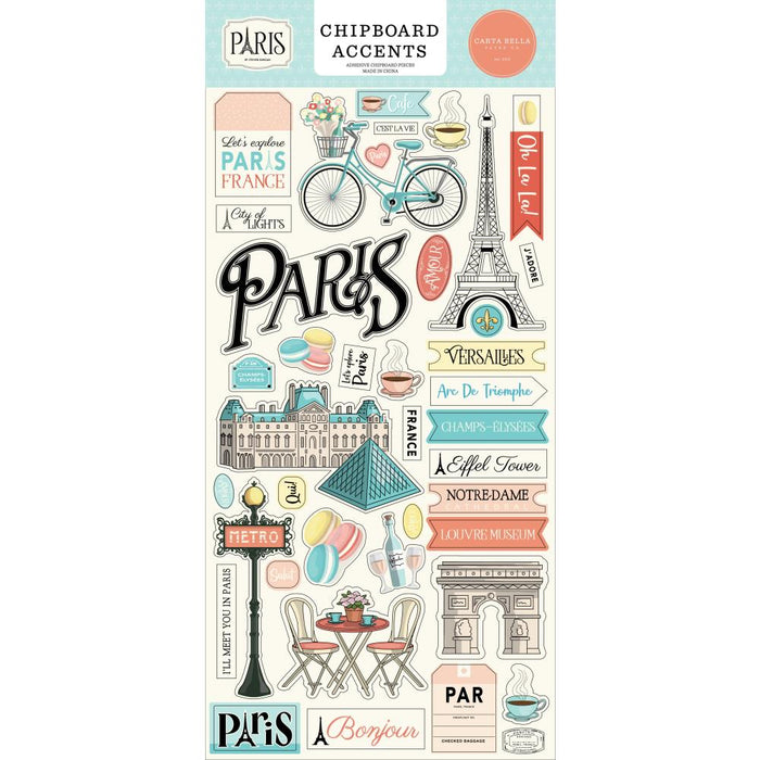 Carta Bella Paris - Chipboard Accents