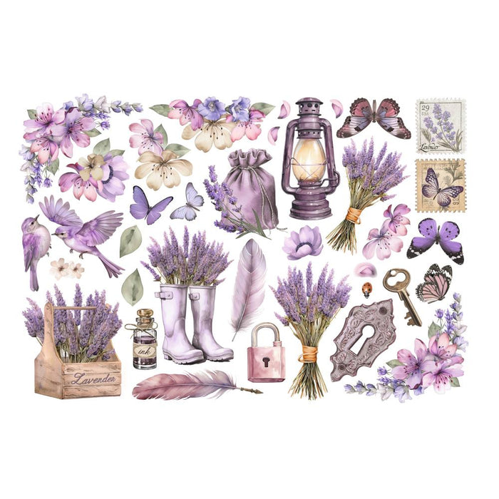 Stamperia Lavender - Adhesive Paper Ephemera