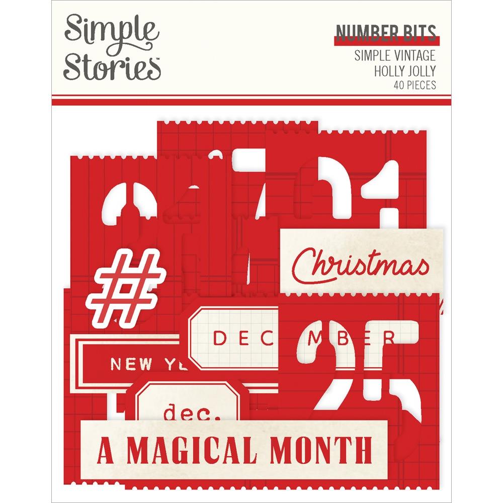 Simple Stories Simple Vintage Holly Jolly - Number Bits & Pieces